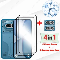 Premium Tempered Glass Screen Protector with Black Edges and Camera Lens Shield - 1 Glass and 1 Lens