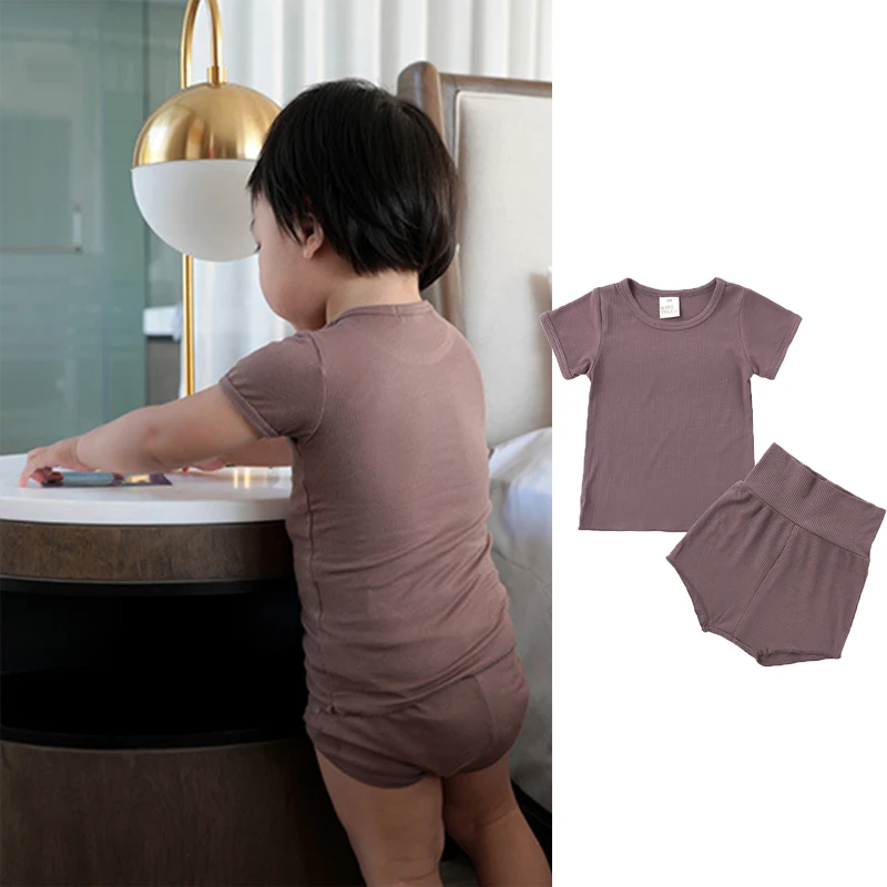 Summer Baby Girl Clothes Sets For Newborns Children's Shorts Sleeve Top+Shorts Suit For Boy Bodysuit Kids Outfits Infant Costume 6