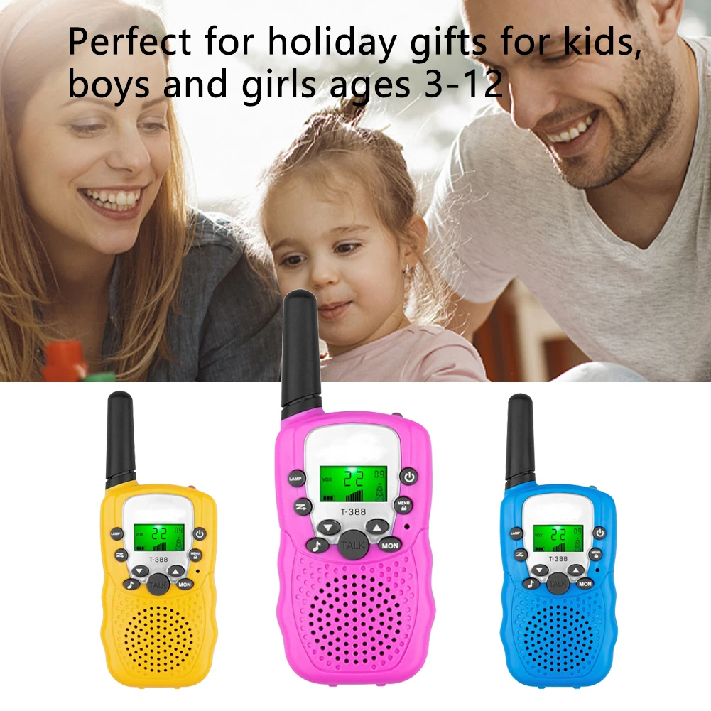 Kids Toys Electronic Toys 22 Channels 3pcs Toy Walkie Talkie 2 Way with LCD Flashlight 3 Miles Range for Outside/Camping/Hiking 5