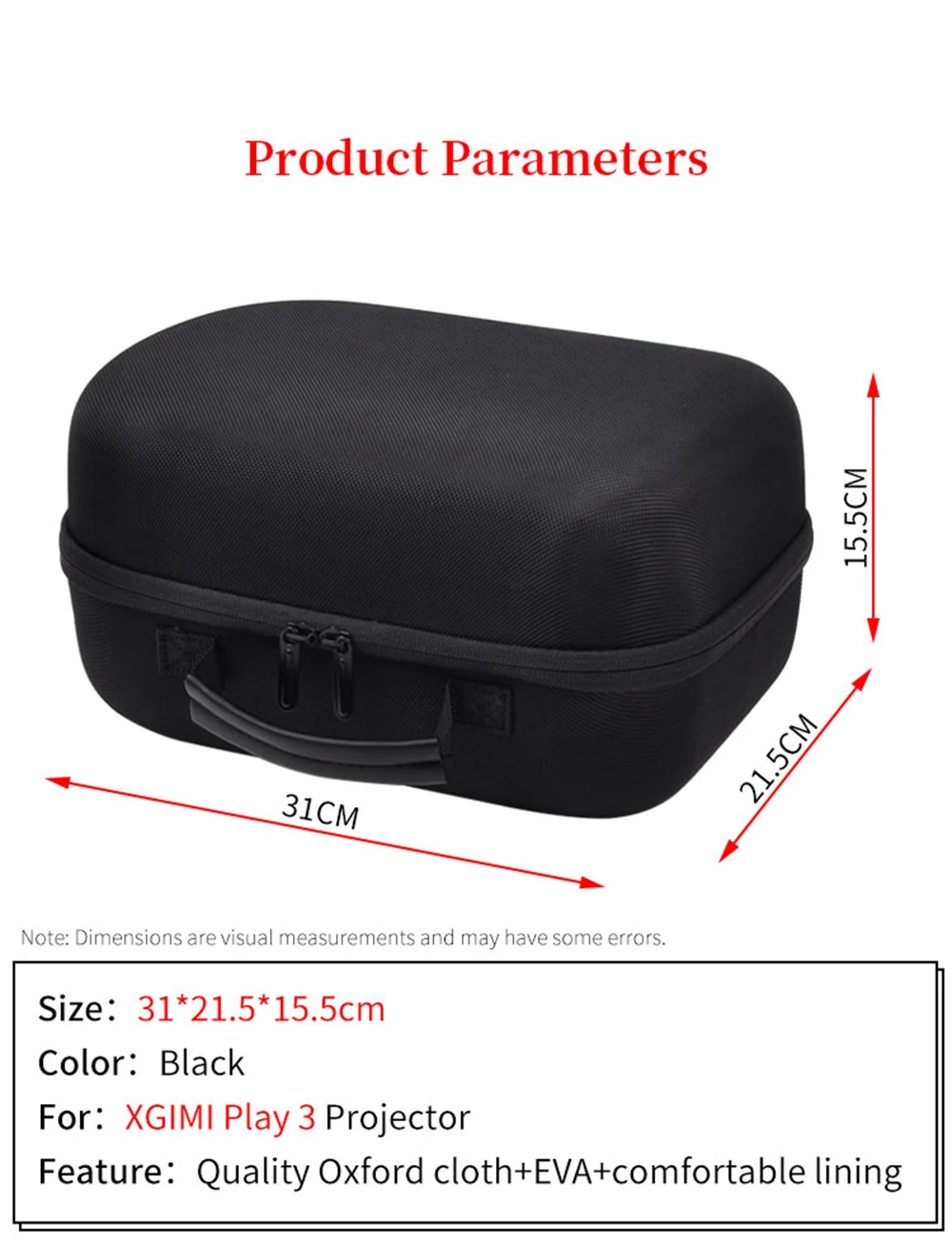 Portable Projector Bag for XGIMI PLAY 3 Pan Tilt Projector Hard Box Play3 Protect Outdoors Travel Carrying Case