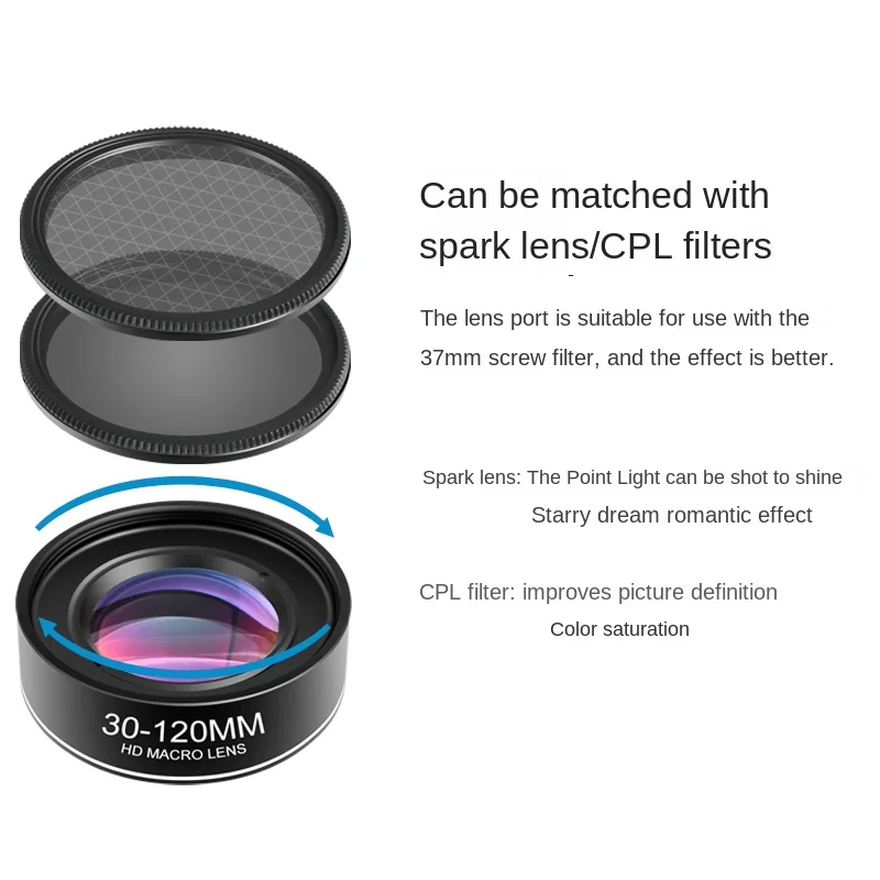

Mobile Phone Macro Lens Camera Artifact 4K HD Shooting External Remote Jewelry Macro Lens Filter Universal Macro Lens
