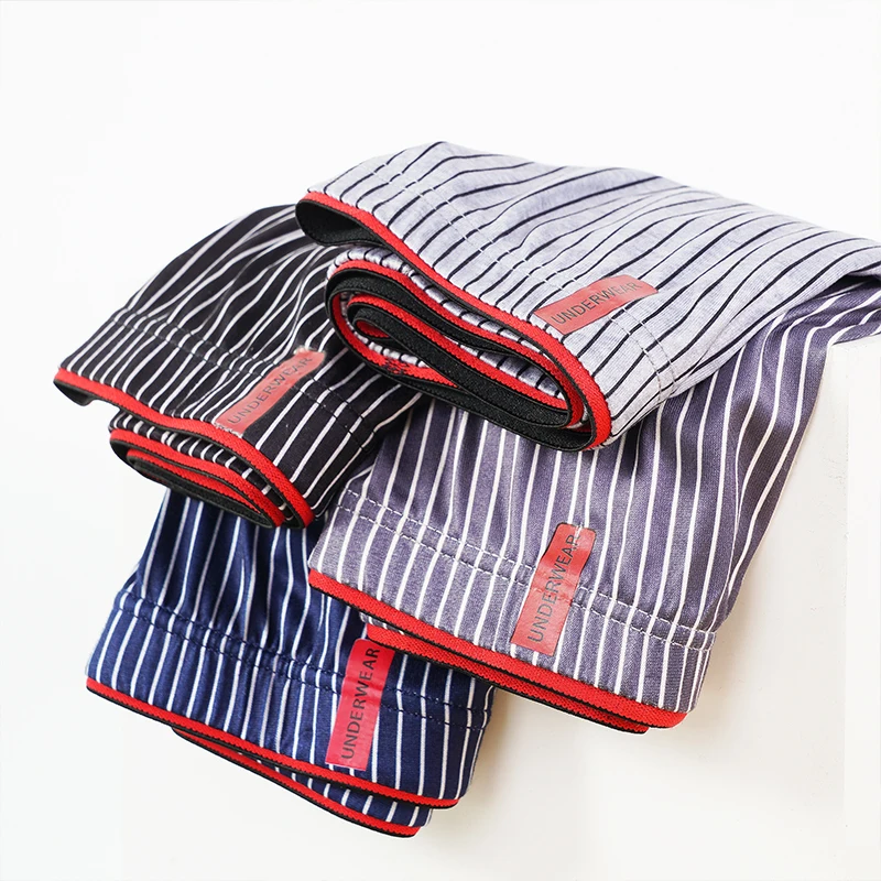 

Men Panties Stripe Boxers Briefs Shorts Plus Size L-4XL Boxer Sexy Lingerie Mens Underpants Underwear Shorts Under Wear