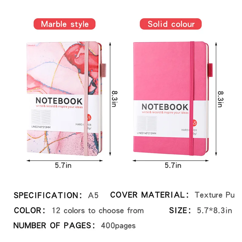 Mármore Roxo Espiral Binder Notebook 400 Página Página Interna Semanal Mensal para Fazer a Linha Dentro de Papel Papelaria a5 - Imagem 4