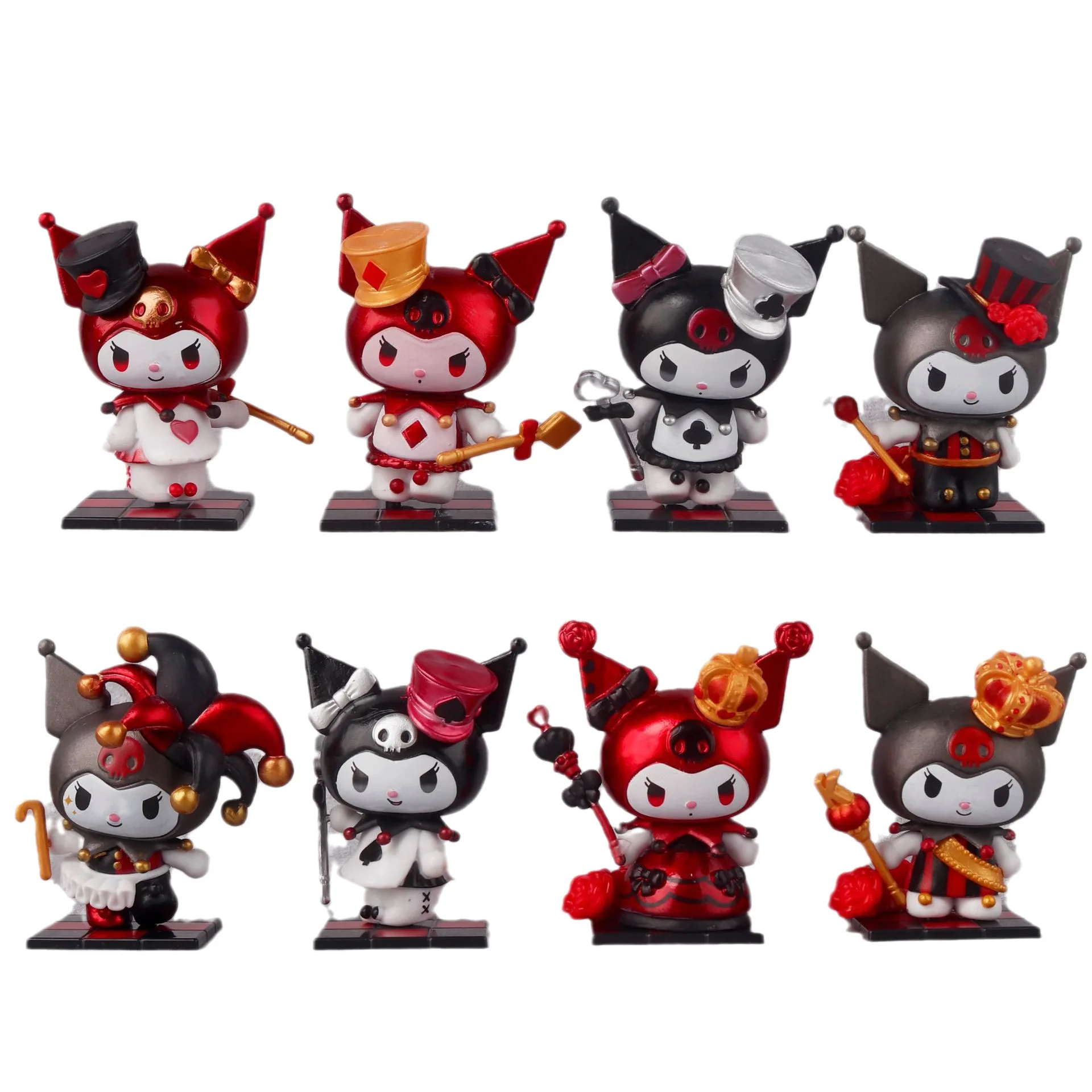 My Melody 8 Pcs/Set Kuromi Figure Poker Kingdom Spade Queen