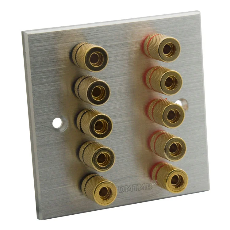 Aluminum 10 ports speaker banana sound box wall plate