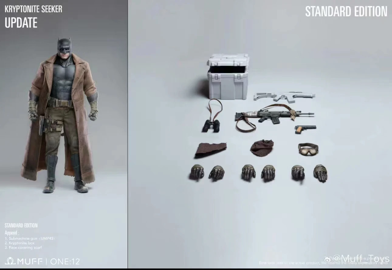 In Stock Muff Toys MF07 1/12 Male Super Hero Bat Boy Kryptonite Searcher Rich Master Bruce Full Set Fit 6in Action Figures Body