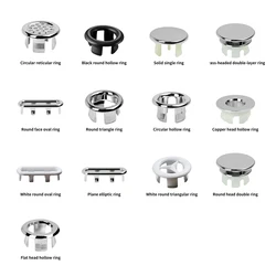 6 Pieces Sink Overflow Cover Rings Bathroom Basin Hole Cap Drain Lid
