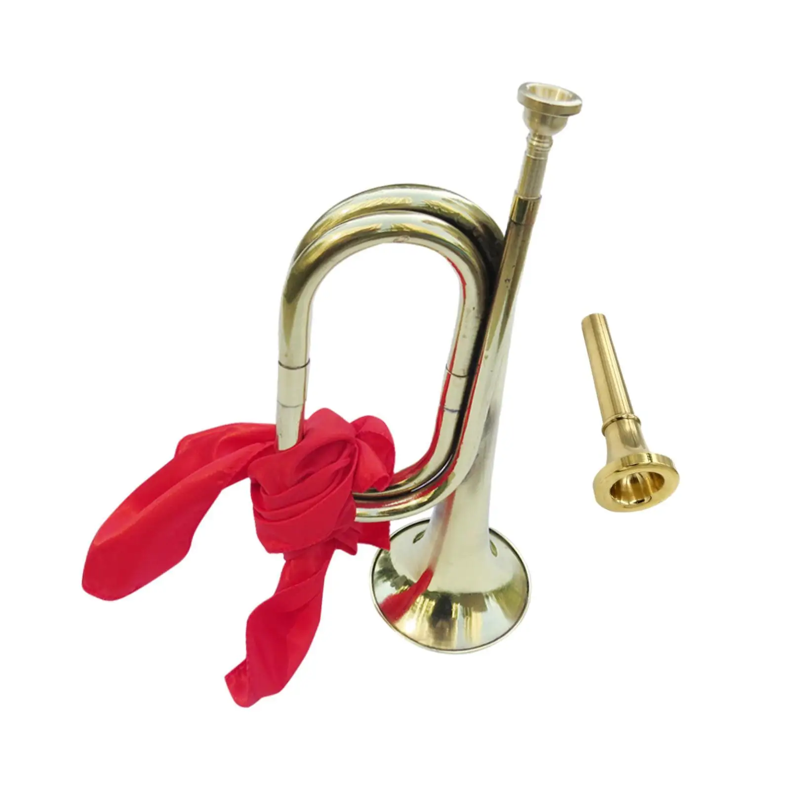Bugle Trumpet Scouting Trumpet with Mouthpiece Classic Marching Bugle Blowing for School Band Beginner Students Kids