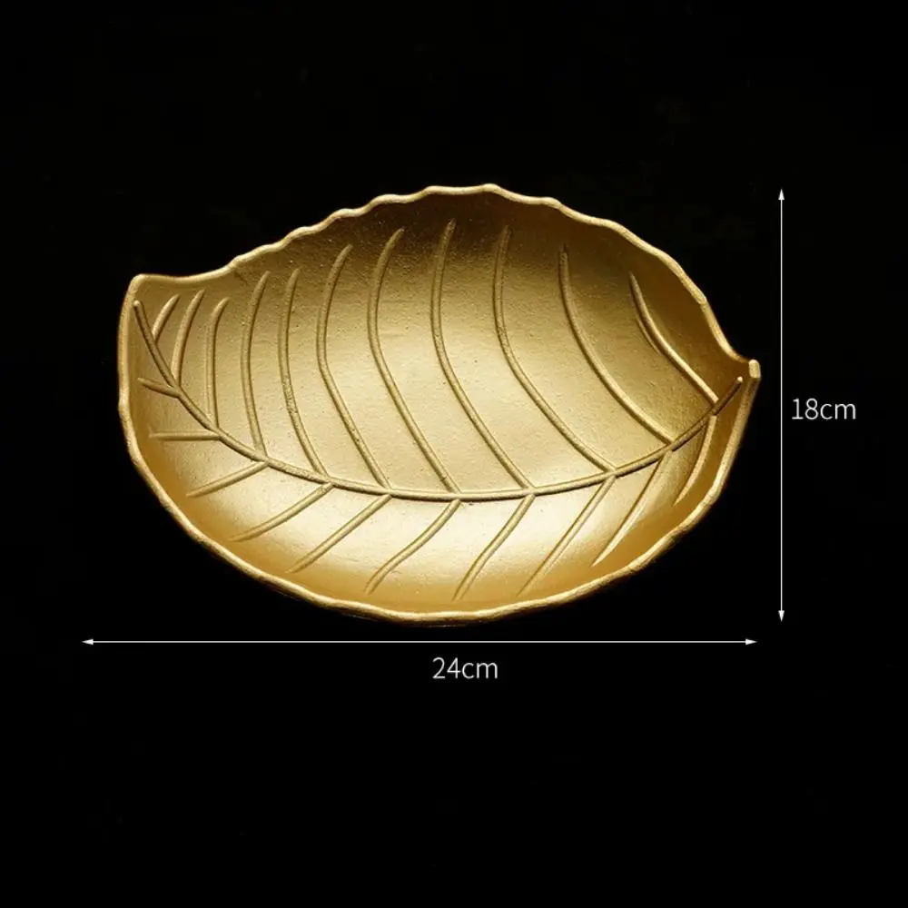 Nordic Decorative Tray Gold Pineapple Leaf Shape Serving Tray Jewelry Pallet Fruit Snack Dish Table Decoration Storage Organizer 5