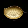 Nordic Decorative Tray Gold Pineapple Leaf Shape Serving Tray Jewelry Pallet Fruit Snack Dish Table Decoration Storage Organizer 5