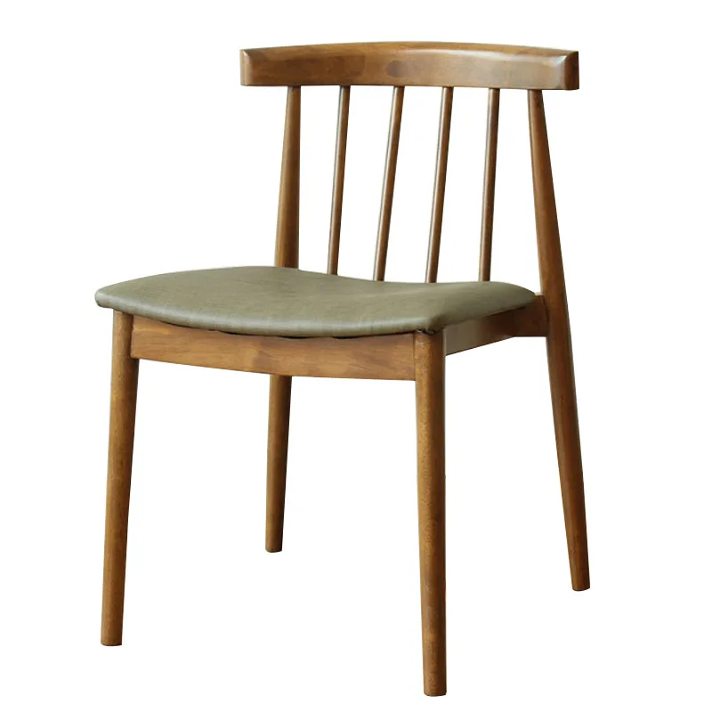 Simple and modern solid wood horn chair Western restaurant dining chair catering hotel table and cafe table