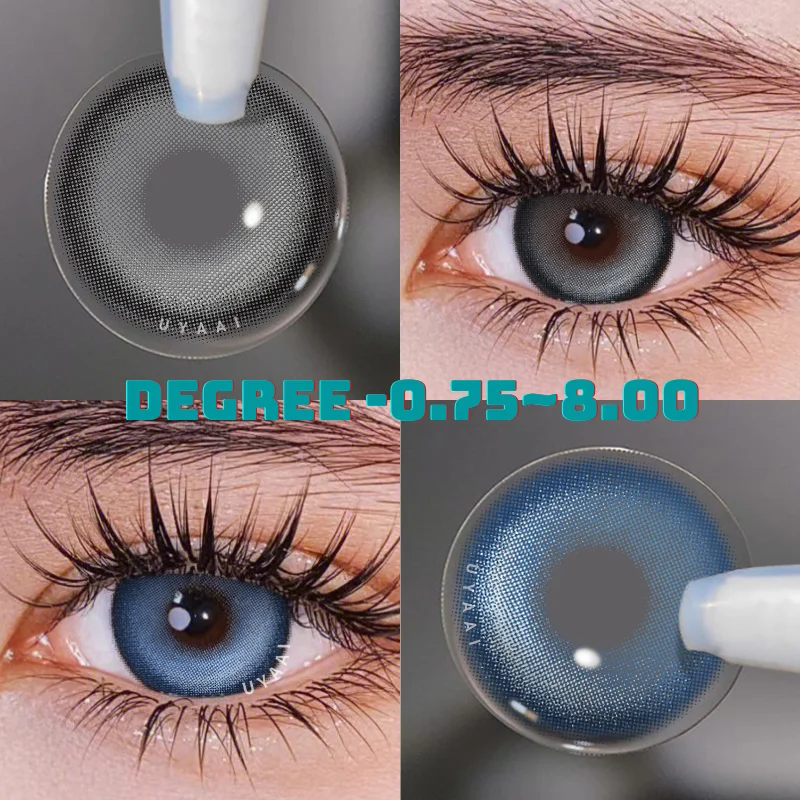 

UYAAI 1 Pair Color Contact Lenses for Eyes Lenses with Diopters Myopia Color Lenses Green Contact Lenses Blue Lenses