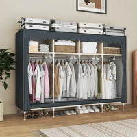 Placard de garde-robe portable autoportant avec 8 espaces de rangement pour familles, chambres à coucher, maisons de location, système d'organisation pour l'intérieur 2