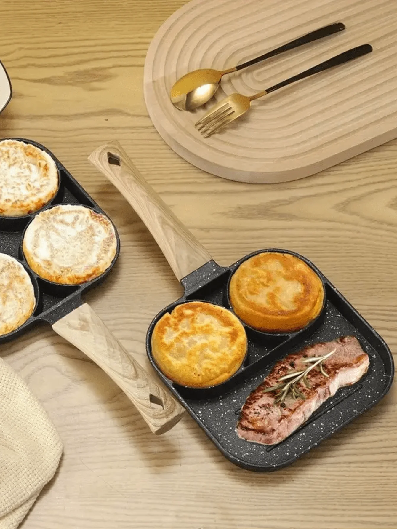 1pc Non-Stick Egg Frying Pan, Egg Burger Maker Pan, Breakfast Cooking Pot For Eggs, Bacon And Hamburgers