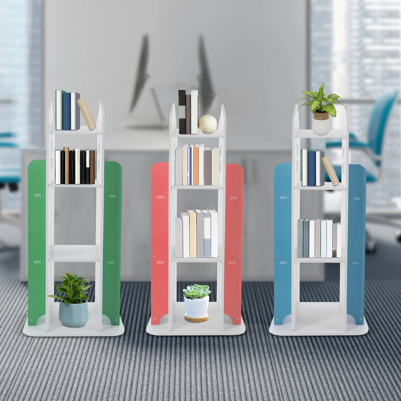 360 ° Rotierendes Bücherregal für Kinder, drehbares Eck-Bücherregal für Kinder, Schlossform für Lehrbücher, Spielzeug, Wohnzimmer, Schlafzimmer – Detail 7