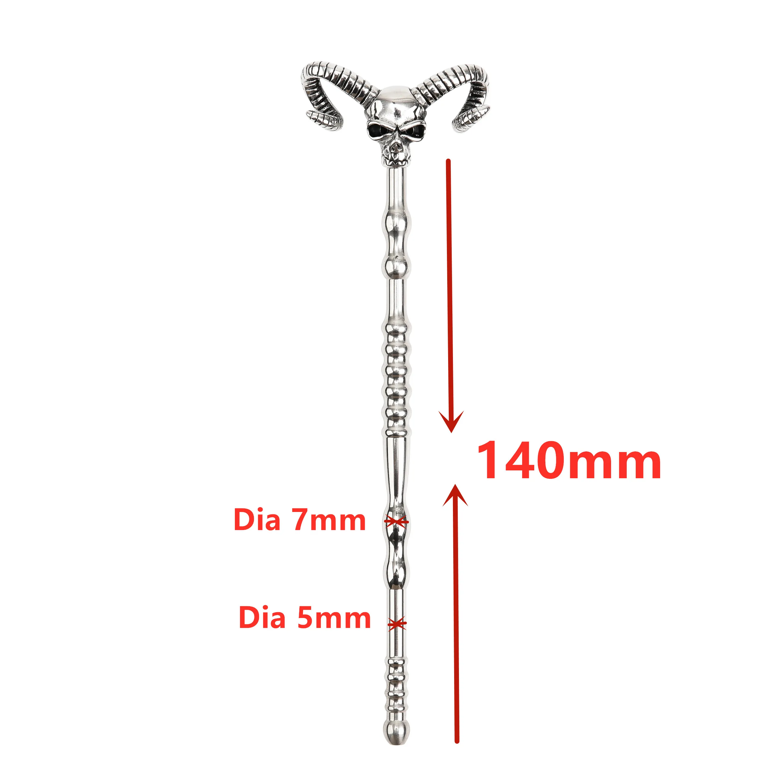 Special design hollow Skull head water flowing metal penis plug stick catheter urethral sound dilators male sex toys sex toys