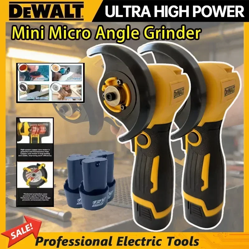 디월트 12V 무선 광택기 다이아몬드 커팅 브러시리스 미니 앵글 그라인더 충전식 리튬 배터리 포함