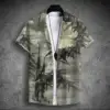 2024 new men's short-sleeved shirt Chinese style printed men's Hawaiian lapel top large size casual and comfortable men's shirt 5