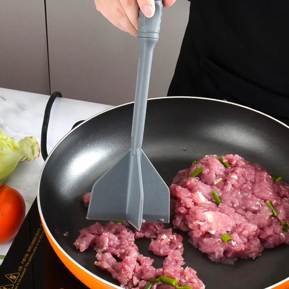 Avocado Masher Sauce Stirrer Meat Grinder Heat-resistant Meat Masher Long Handle Chopper for Ground Beef Hamburger for Mixing