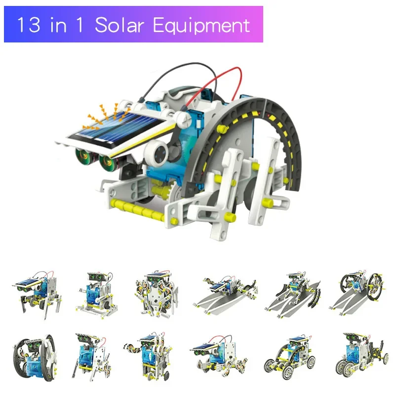 Interactive Solar Constructor Robot Science Kits Sparkling DIY STEM Toys13-in-1 Gifts Children's Learning and Kids Aged 8-11