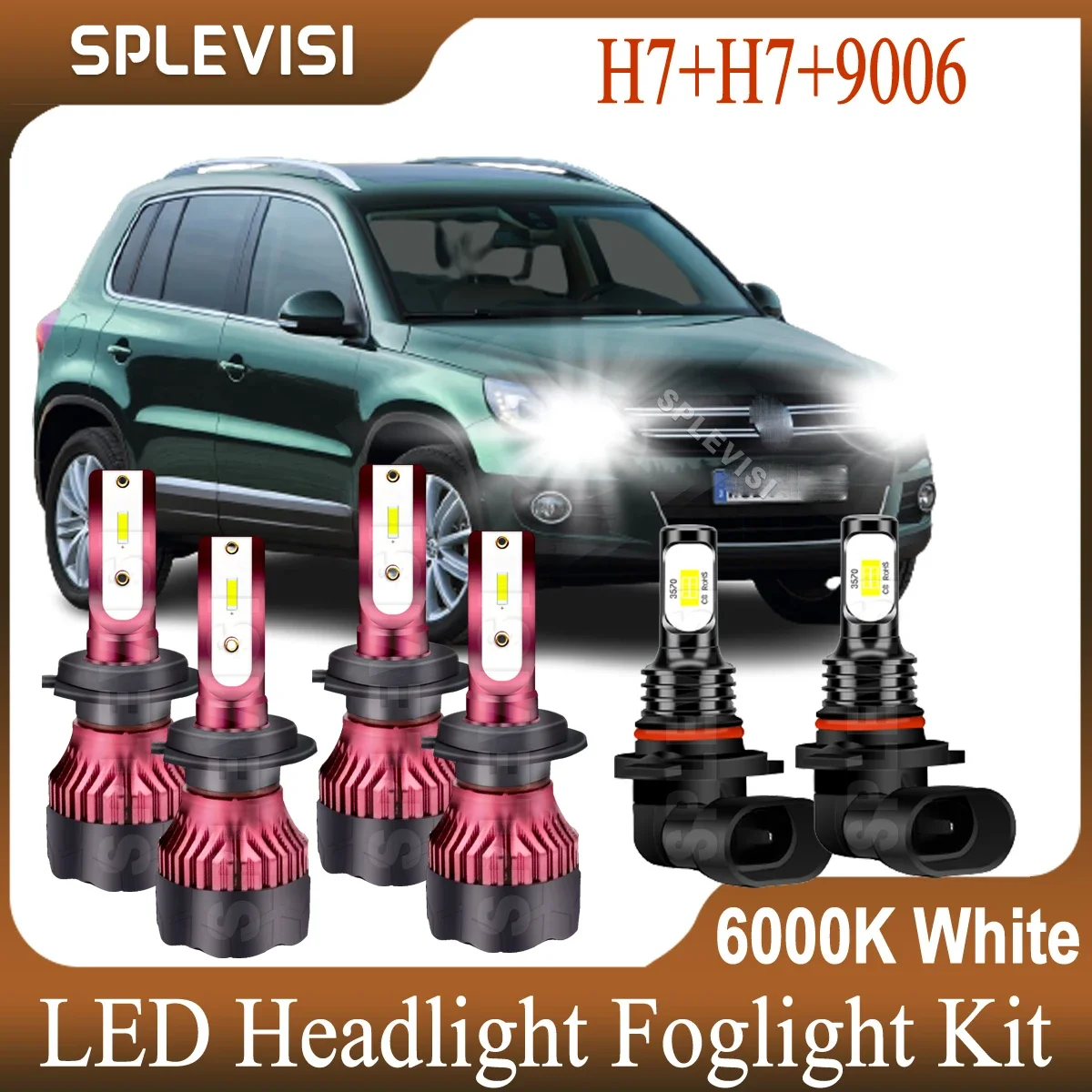 

Upgrade CSP Chips LED Headlight Foglight 470W Pure White For Volkswagen Tiguan 2009 2010 2011/GTI 2009 2008 2007/Golf 2011 2010