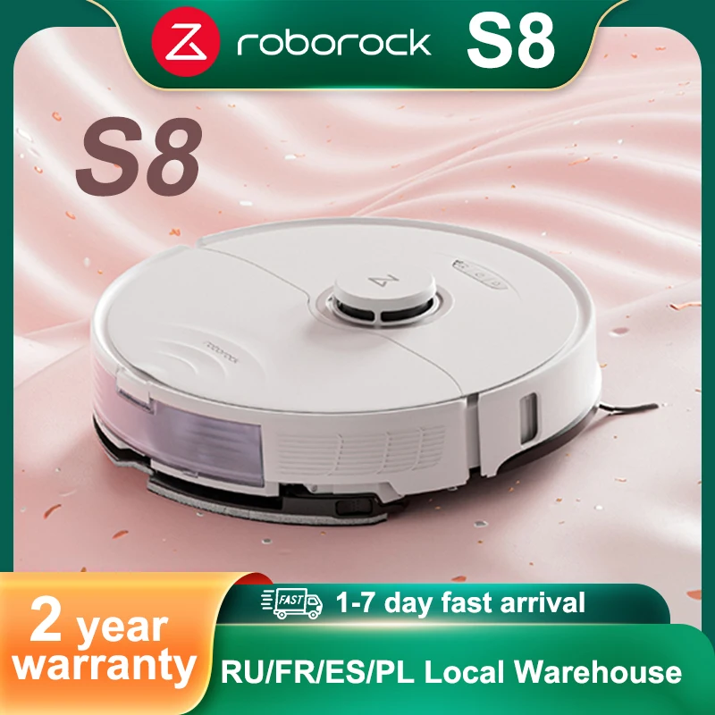 Roborock S8 Robot Vacuum Cleaner, 6000Pa Suction, DuoRoller Brush