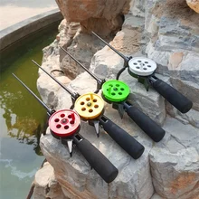  1PC Winter Outdoor Shrimp Fishing Rod Mini Lightweight Ice Fishing Rod Reel Combos Winter Fish Rod Plastic Fishing Accessories 