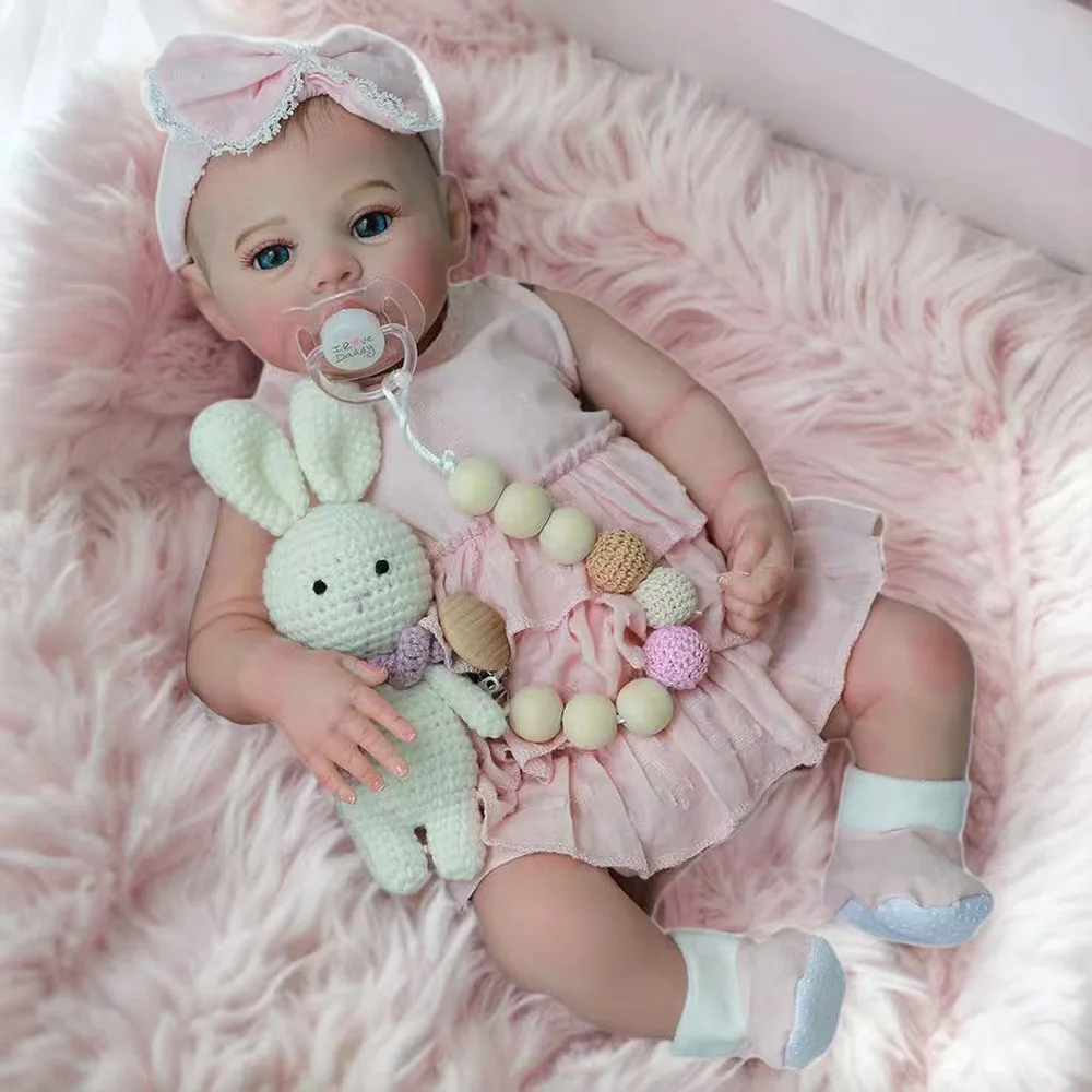 45cm Baby Reborn Doll Like Real Silicone Vinyl Full Body Girl Lifelike Painted Babies Realistic Newborn Dolls Toy Gifts For Kids