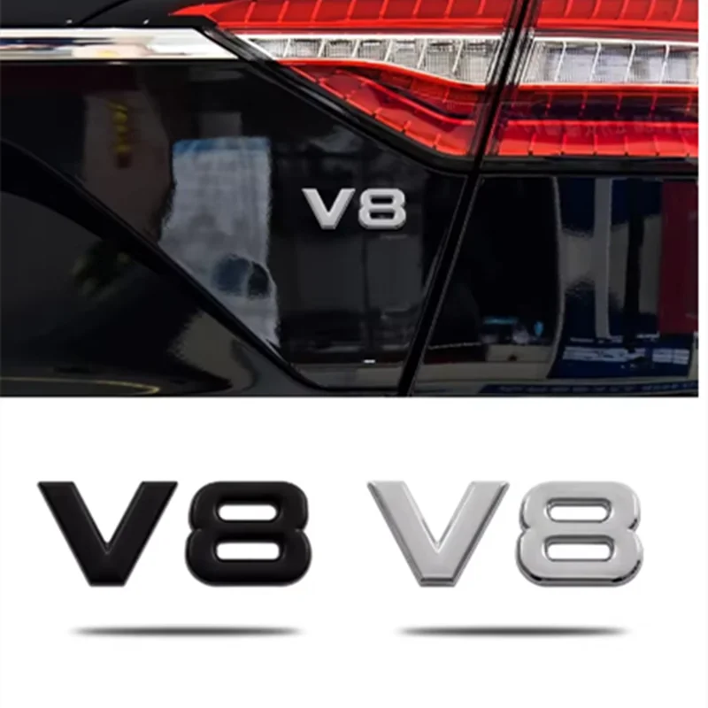 범용 자동차 펜더 엠블럼 배지 트렁크 데칼 스티커, 도요타 랜드 크루저 폭스바겐 아우디 벤츠 지프 액세서리, 3D 금속 V6 V8 로고