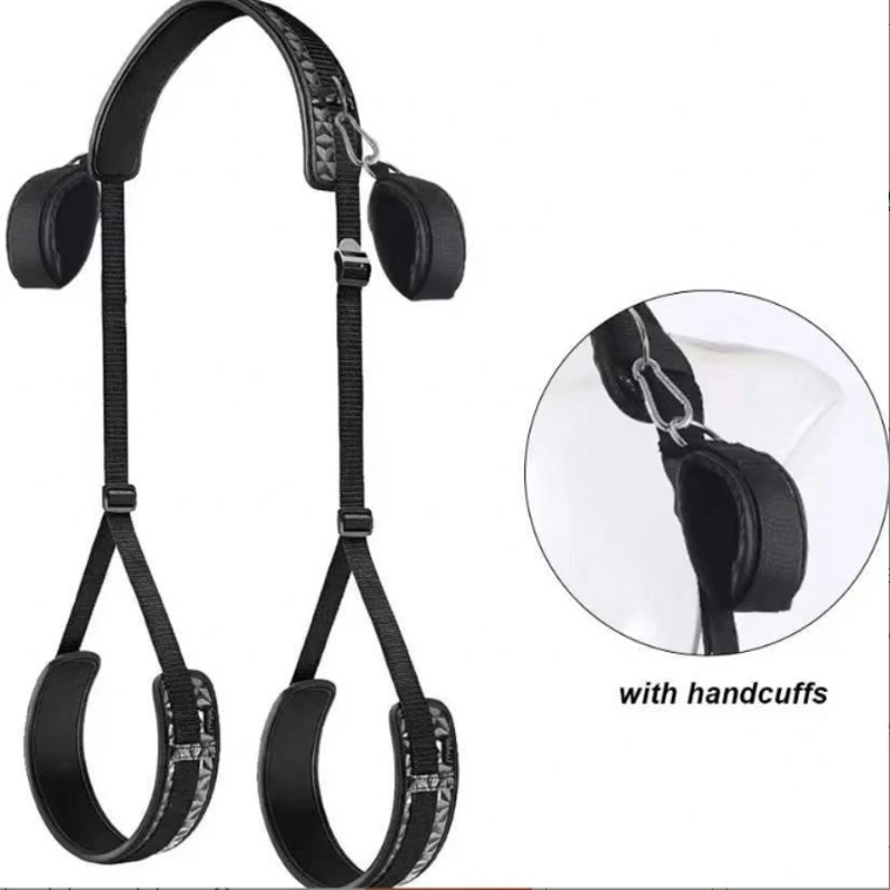 SM Adult Sex Toys Upgraded Leather Diamond Pattern Leg Splitting with Handcuffs Binding Alternative Training Props