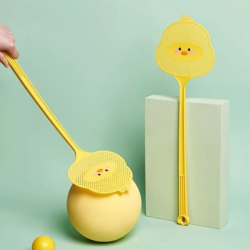 1pc Cute Cartoon Fly Swatter-Extended Handle & Durable Thickened Design-Kills Mosquitoes Easily fly swatter