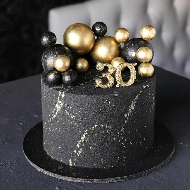 Cake Topper 20 Pcs Ball Cake Topper Decorations Mini Balloons Cake Topper Sticks Gold Balls Picks Balls Decorations