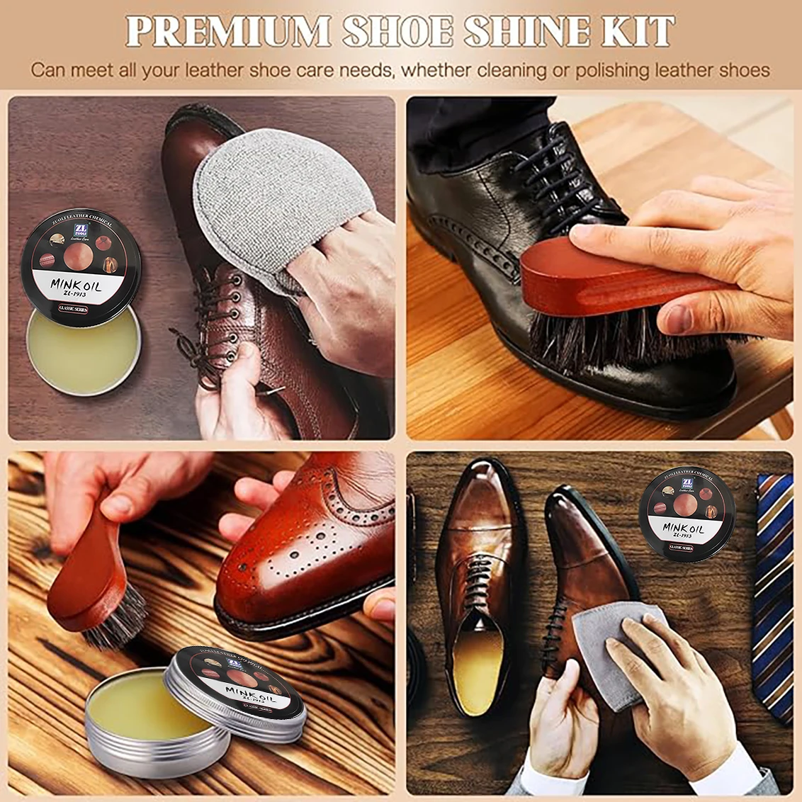8 件 Mink Oil for Leather Shoes Boots 3.5 oz Leather Conditioner and Cleaner with Travel Bag Soften for Boots and Shoes 3