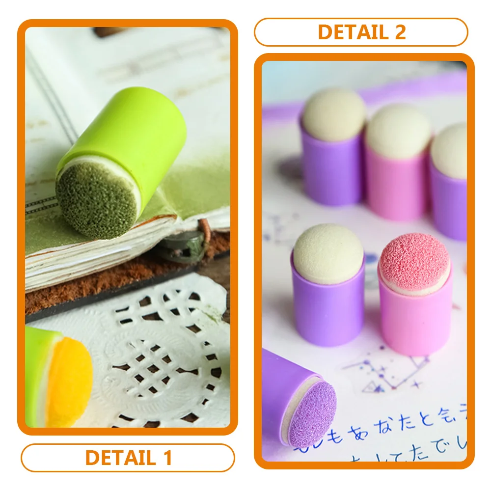 5 Pcs Sponge Seal Ink Blending Tool Finger Stamp Daubers Paint Brushes Art Supplies Washable Reusable Crafting Painting Sponges 3