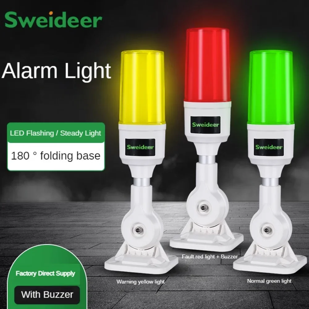 LED Light Siren Alarm Warning Light with Buzzer 12V/24V/220V  Red/Green/Yellow Signal Lamp Alert Indicator Equipment Tower Layer -  AliExpress