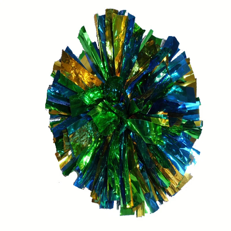 10Pcs 32cm Cheerleader Dancing Pompoms Mixed Color with Rings Handle