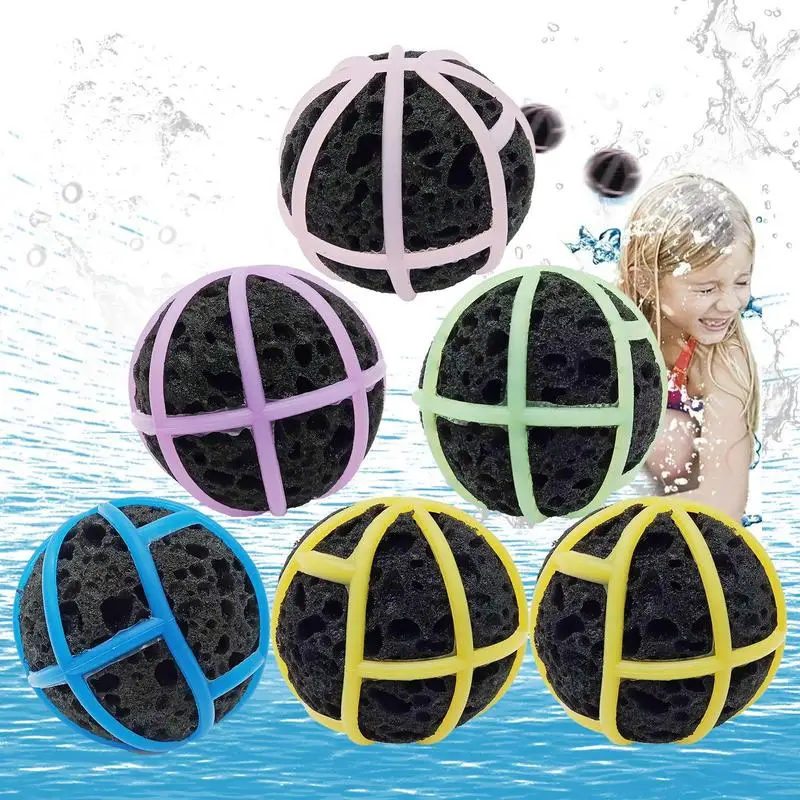 Water Balloons Quick Fill 6X Silicone Water Refillable Sponge Balloons Beach Pool Toys Pool Play Supplies Interactive Throwing