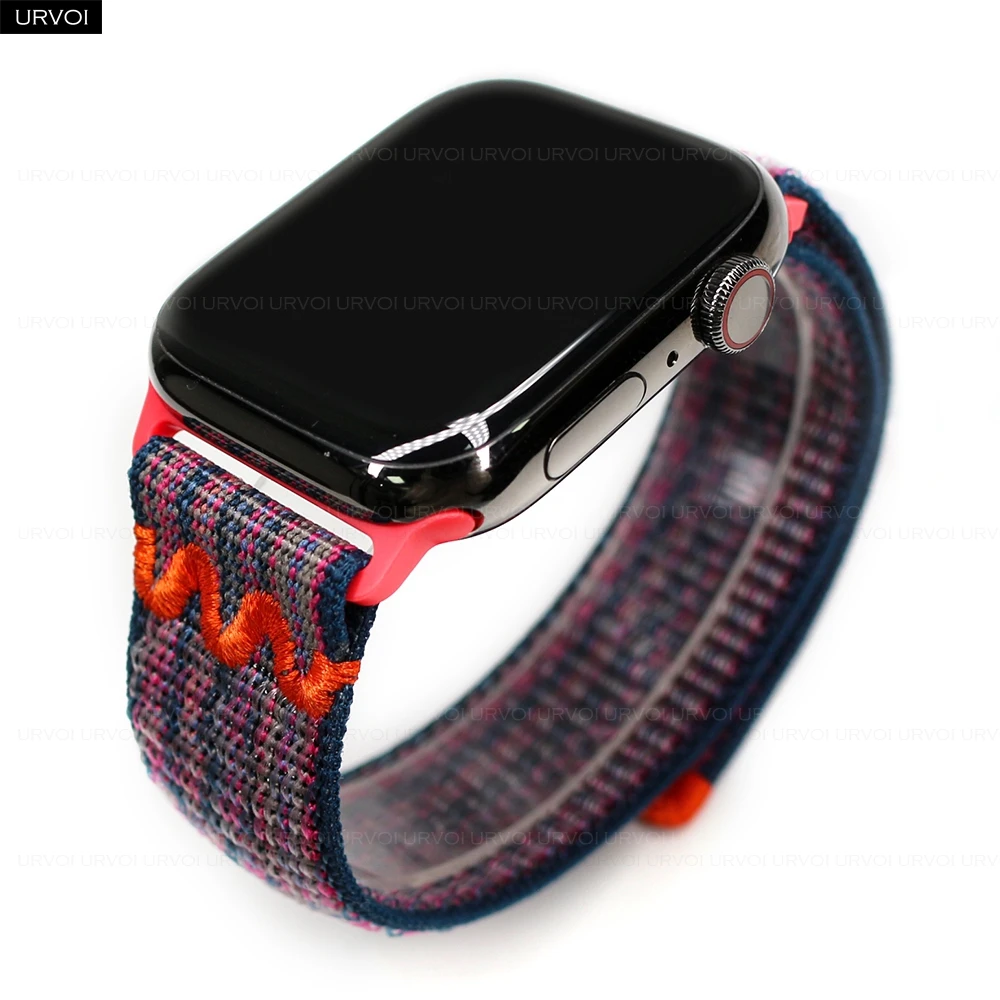 URVOI N Sport loop for Apple Watch Series 11 10 9 8 7 6 SE Nylon Loop Woven pull tab band for iWatch lightweight strap 42mm 46mm
