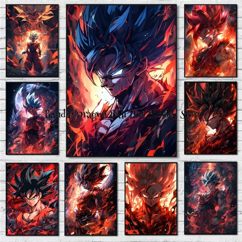

Hot-blooded Anime Character Dragon Ball Super Saiyan Goku HD Poster Art Picture Modern Room Living Wall Decoration Painting Gift