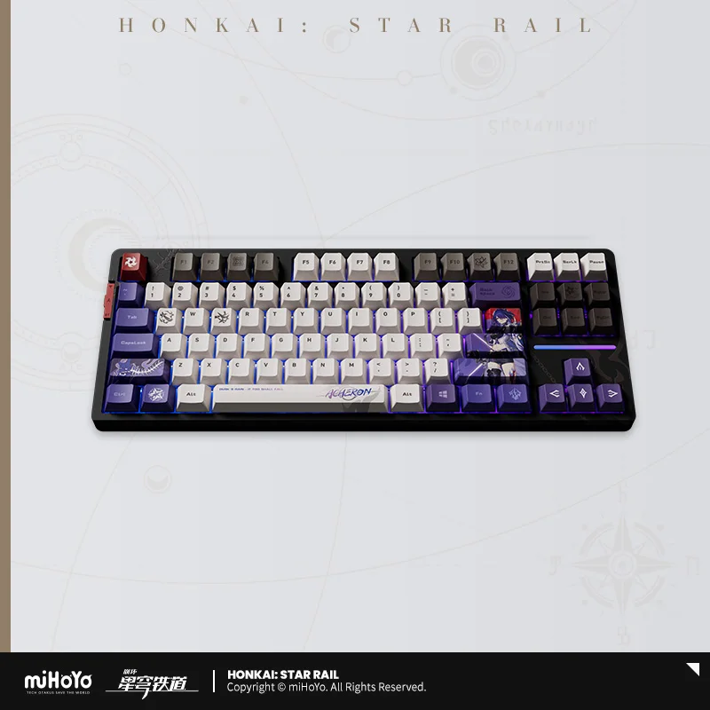Honkai 스타 레일 아체론 기계식 키보드, 트라이 모드 RGB 블루투스 무선 키보드, 108 키, 핫 스왑, 맞춤형 게이머 액세서리