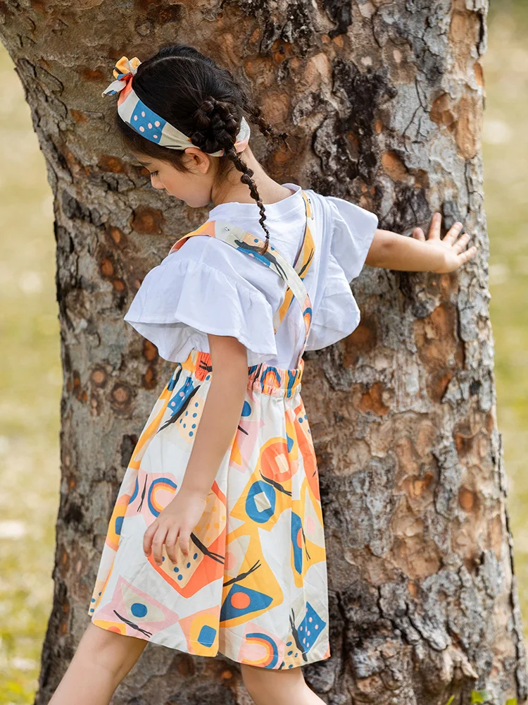 Baby Girls T-shirt Dress 2PCS Set 100% Cotton 2022 Summer Cute