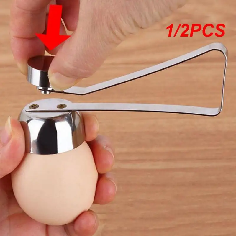 304 Metal Egg Eggshell Opener Eggshell Cutter Double Head Egg Topper Shell Opener Boiled Creative Kitchen 1/2PCS