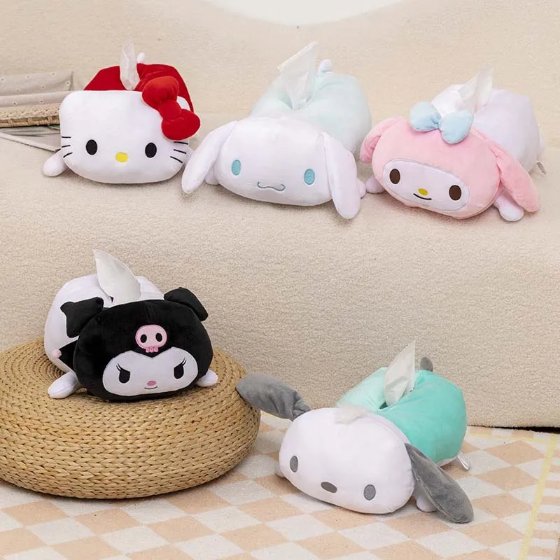 

Sanrio плюшевая кукла Тканевая обложка Hello Kitty моя мелодия Kuromi Милая Аниме Кукла моделирование искусственная кожа для рабочего стола подарок