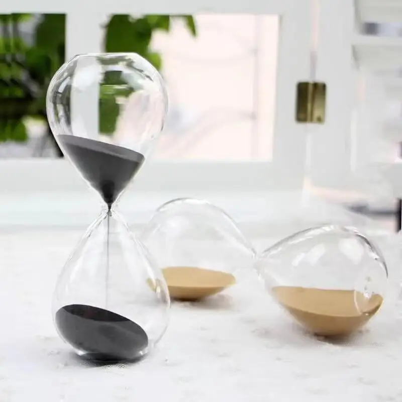 5/15/30/60 Minutes New Nordic Glass Droplet Time Hourglass Timer Creative Home Decoration Crafts Decoration Valentine's Day Gift