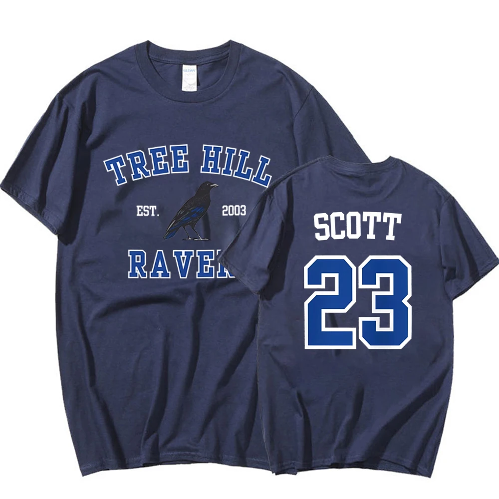 One Tree Hill T-shirt TREE HILL RAVENS Shirt Nathan Scott 23 North Carolina Tees Tric Shirts Tv Show OTH Merch 2 Side Print Tops 4