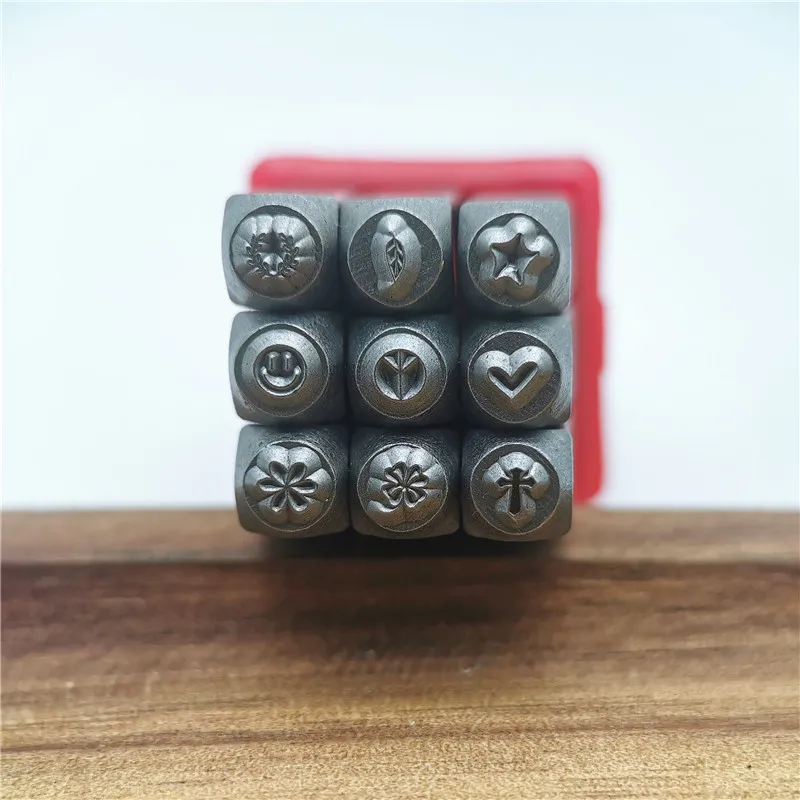 3mm Metal Stamping Set Symbol Steel Punch Custom Logo Pressing Silver Leather DIY Jewelry Making Start Heart Moon Patterns Stamp