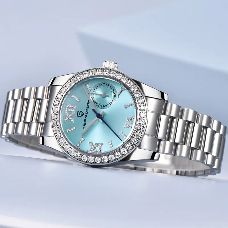 PAGANI DESIGN Ladies Fashion Quartz Watch Luxury Brand Stainless Steel Bracelet Wristwatch for Women 100M Waterproof Reloj Mujer