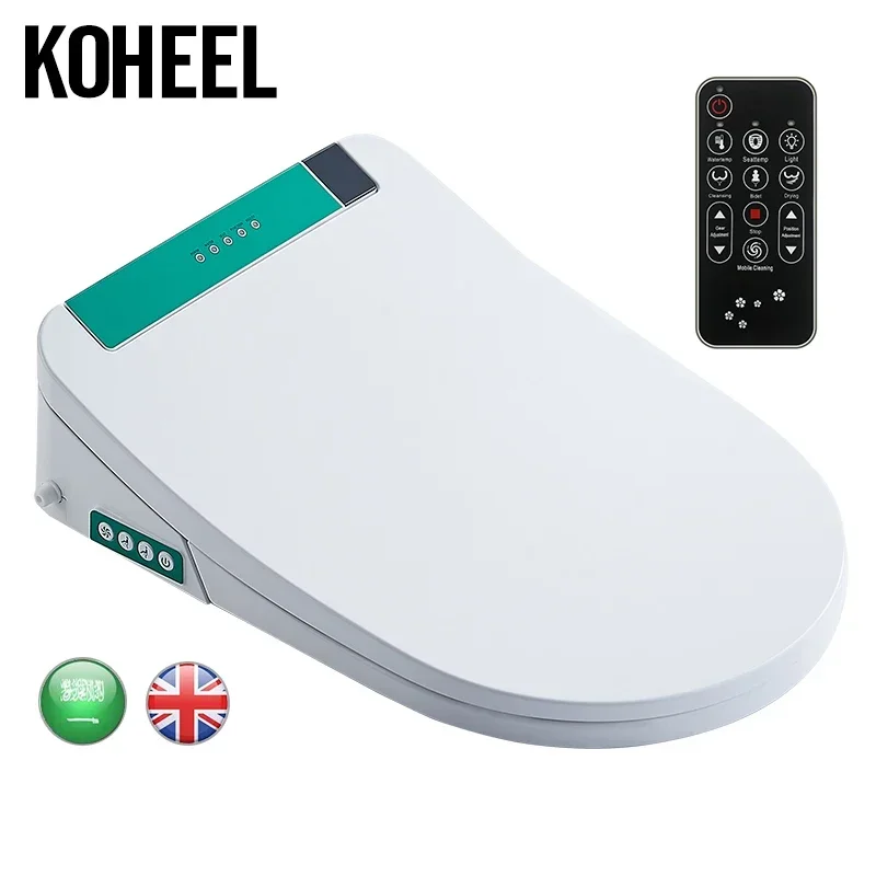 

KOHEEL Green Toilet Seat Intelligent Elongated Electric LCD Bidet Cover Smart Heating Led Light Wc Modern Life