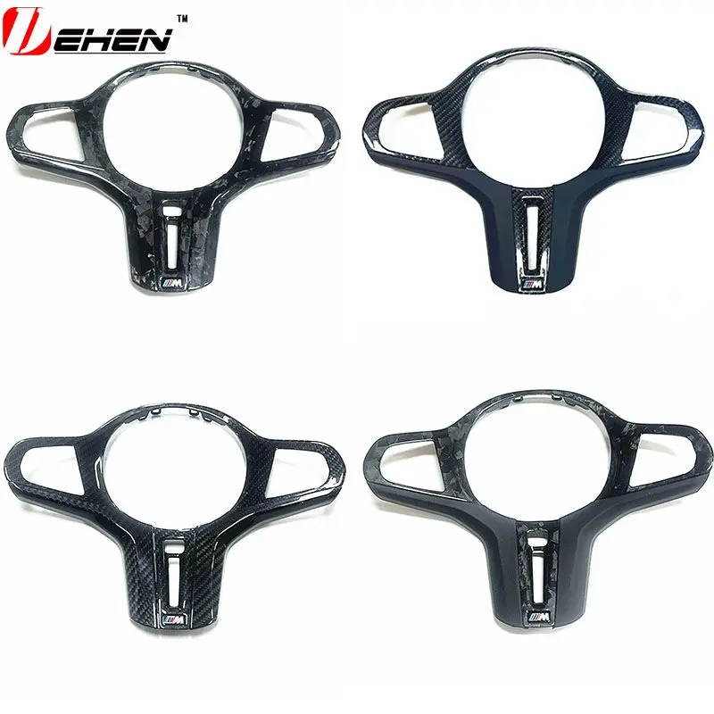 Carbon Fiber Car Steering Wheel Panel Decoration Cover Trim For BMW 1-8 series X3-X7 G20 G26 G30 G05 G29 G12 carbon fiber sticker carbon fiber car stickers