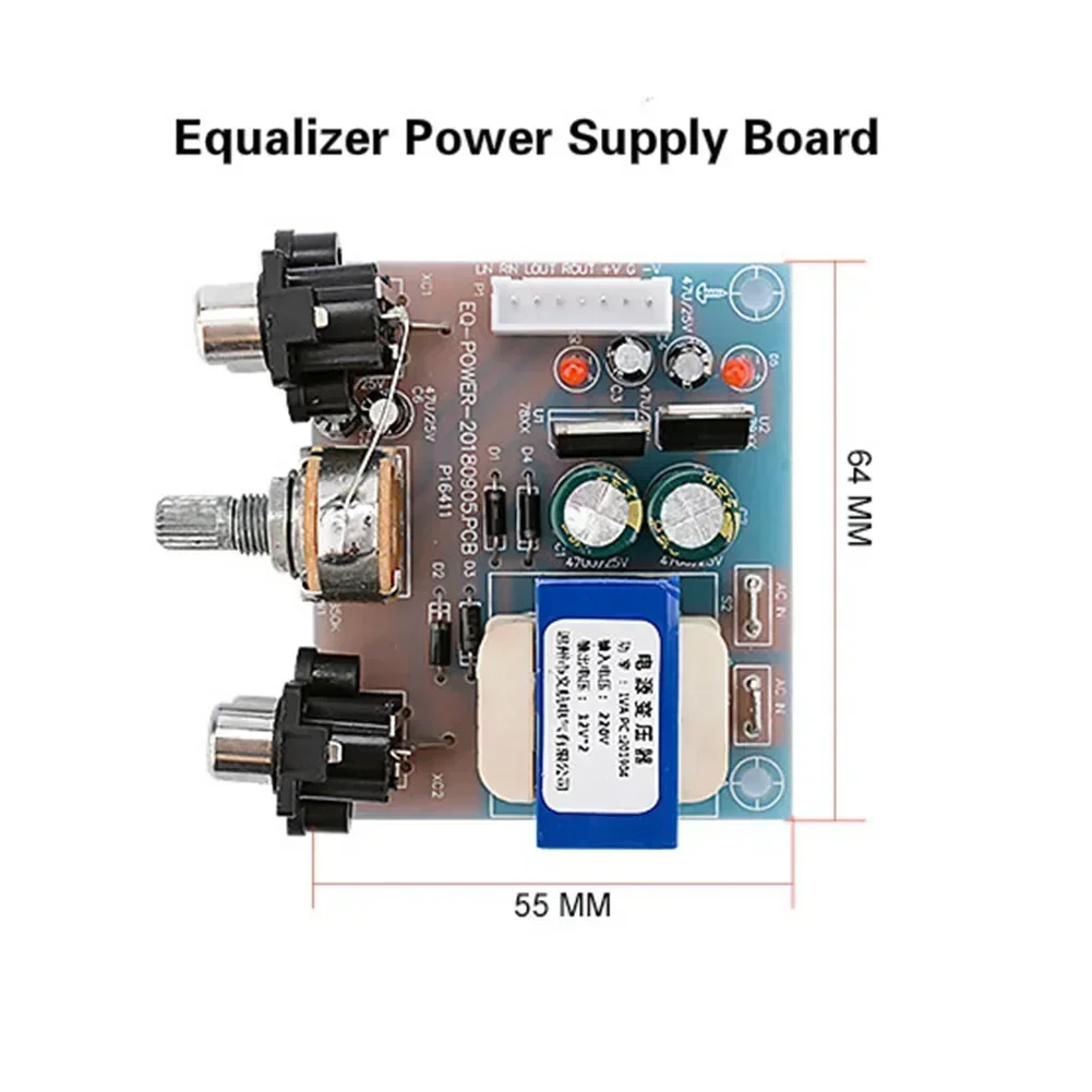 Equalizer Board Professional EQ Equalizer Board Stage Audio Preamplifier With Stereo Preequalizer And Power Supply 4